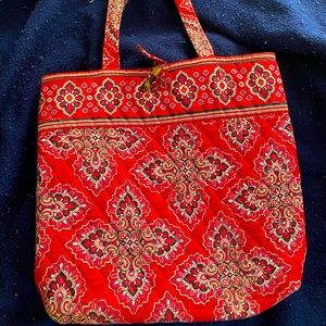 Vera Bradley Red Paisley Tote Bag